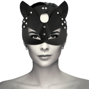 Coquette masque en cuir vegan avec oreilles de chat sur Univers in Love