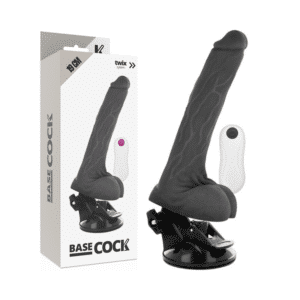 BASECOCK PENIS VIBRANT REALISTE AVEC TELECOMMANDE NOIR 19 CM – Image 5