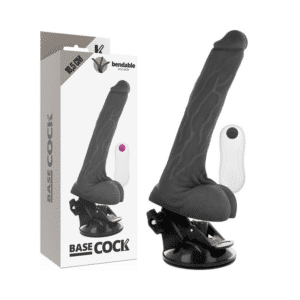BASECOCK™ - PENIS VIBRATEUR ARTICULABLE AVEC TÉLÉCOMMANDE  NOIR 18,5 CM – Image 5