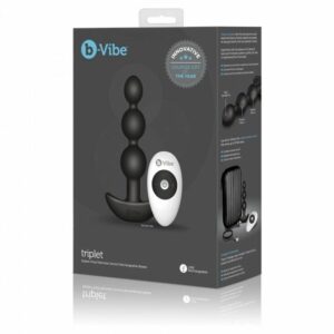 B-VIBE -PERLES  ANAL VIBRANTE EN SILICONE AVEC TÉLÉCOMMANDE  TRIPLET NOIRE – Image 5