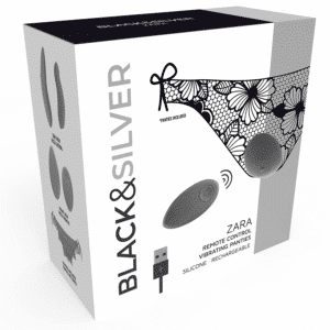 BLACK  SILVER  ZARA MASSEUR VIBRANT RECHARGEABLE  AVEC TELECOMMANDE CULOTTE INCLUSE – Image 5