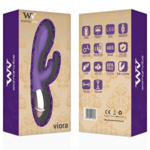 WOMANVIBE VIORA  STIMULATEUR & VIBROMASSEUR EN SILICONE RECHARGEABLE OR ET LILAS – Image 6