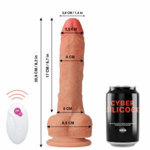 CYBER SILICOCK PENIS MR JOHN RÉALISTE AVEC TÉLÉCOMMANDE A DISTANCE 4 x 20,9 CM – Image 5