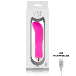 DOLCE VITA VIBRATEUR RECHARGEABLE DOLCE VITA DEUX ROSE 7 VITESSES – Image 3