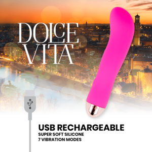 DOLCE VITA VIBRATEUR RECHARGEABLE DOLCE VITA DEUX ROSE 7 VITESSES – Image 4