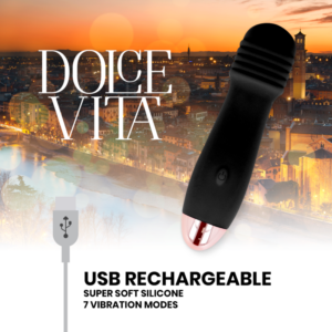 DOLCE VITA VIBRATEUR RECHARGEABLE TROIS  7 VITESSES   NOIR – Image 3