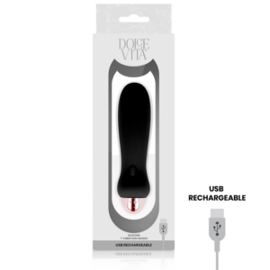 DOLCE VITA VIBRATEUR RECHARGEABLE CINQ NOIR 7 VITESSES – Image 3