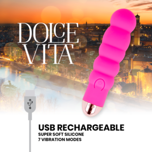 DOLCE VITA VIBRATEUR EN SILICONE RECHARGEABLE  SIX ROSE SIX  7 VITESSES – Image 3