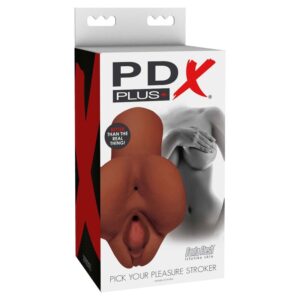 PDX PLUS MASTURBATEUR VAGINAL & ANAL PICK YOUR PLEASURE STROCKER MARRON – Image 4