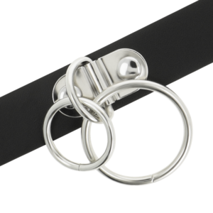 COQUETTE HAND CRAFTED CHOKER VEGAN LEATHER - DOUBLE RING – Image 3