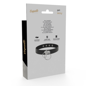 COQUETTE HAND CRAFTED CHOKER VEGAN LEATHER - DOUBLE RING – Image 5