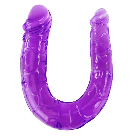 Double gode en gelée flexible lilas sur Univers in Love
