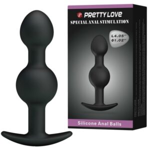 PRETTY LOVE - BALLES ANAL EN SILICONE SPÉCIALE STIMULATION 10.3 CM NOIRES – Image 3