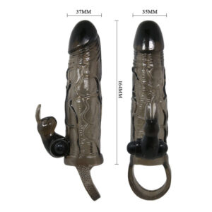 BRAVE MAN FUNDA REALISTICA PENE CON RABBIT 16.5 CM NEGRO – Image 5