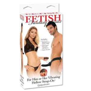 FETISH FANTASY VIBRATING HOLLOW STRAP-ON POUR ELLE OU LUI BLACK – Image 4