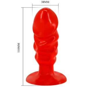BAILE PLUG ANAL UNISEX CON VENTOSA ROJO – Image 3