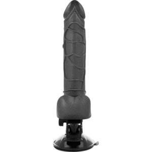 BASECOCK PENIS REALISTE AVEC TESTITULES VIBRATEUR AVEC TELECOMMANDE  NOIR 19.5 CM – Image 3