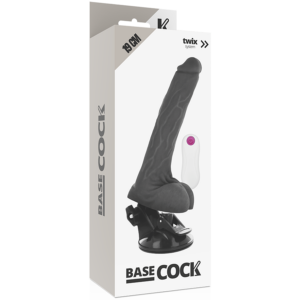 BASECOCK PENIS VIBRANT REALISTE AVEC TELECOMMANDE NOIR 19 CM – Image 6