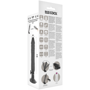 BASECOCK PENIS REALISTE VIBRATEUR AVEC TÉLÉCOMMANDE  NOIR 20 CM – Image 6