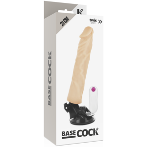 BASECOCK REALISTIC VIBRATOR TELECOMMANDE FLESH 21 CM – Image 4