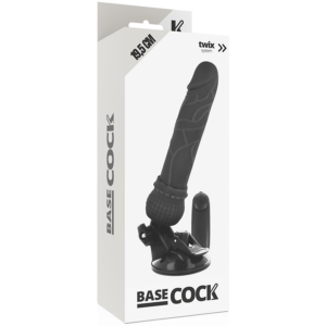BASECOCK   PENIS  REALISTE  VIBRANTS AVEC TELECOMMANDE 19.5 CM NOIR – Image 4
