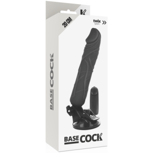BASECOCK PENIS VIBRANT REALISTE  AVEC TELECOMMANDE NOIRE 20 CM – Image 5