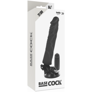 TELECOMMANDE BASECOCK REALISTIC VIBRATOR NOIR 21CM – Image 4