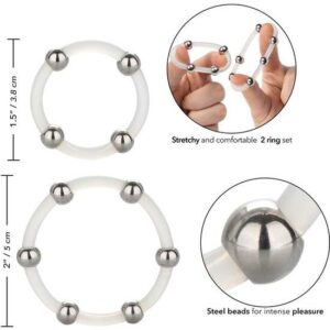 JEU DE BAGUES EN SILICONE PERLES ACIER CALEX – Image 4