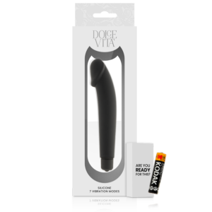 DOLCE VITA VIBROMASSEUR PLAISIR REALISTE EN SILICONE NOIR – Image 4