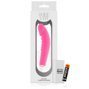 DOLCE VITA  VIBROMASSEUR PLAISIR REALISTE  EN SILICONE ROSE – Image 5