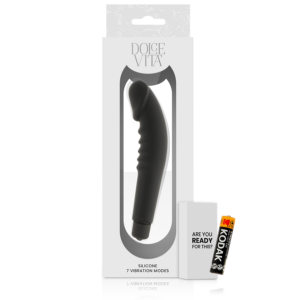 DOLCE VITA VIBROMASSEUR  PLAISIR RÉALISTE EN SILICONE NOIR – Image 4