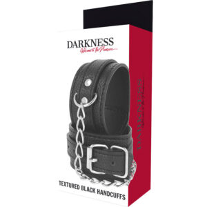 DARKNESS - MENOTTES EN CUIR TEXTURÉ NOIR – Image 5