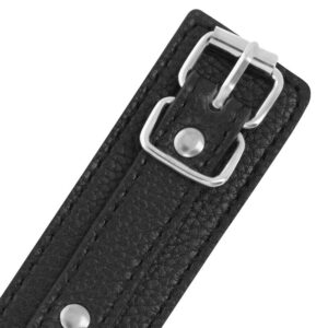 DARKNESS - MENOTTES EN CUIR TEXTURÉ NOIR – Image 4