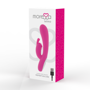 MORESSA TELMO VIBROMASSEUR RECHARGEABLE PREMIUM EN SILICONE ROSE – Image 3
