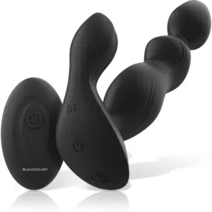 BLACK&SILVER PLUG ANAL VIBRANT A TELECOMMANDER EN SILICONE – Image 2