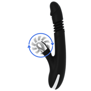 BLACK&SYLVER VIBROMASSEUR ET STIMULATEUR AVEC ROTATIONS EN SILICONE NOIR – Image 5