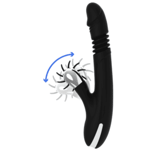 BLACK&SYLVER VIBROMASSEUR ET STIMULATEUR AVEC ROTATIONS EN SILICONE NOIR – Image 4