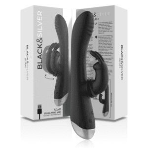 BLACK&SILVER DJ ADAM VIBROMASSEUR & STIMULATEUR NOIR RECHARGEABLE EN SILICONE – Image 8