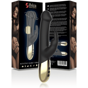 IBIZA - VIBRATEUR LAPIN ROTATIF STIMULATEUR POINT G ET CLITORIDIEN NOIR ET OR – Image 9