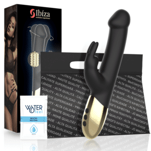 IBIZA - VIBRATEUR LAPIN ROTATIF STIMULATEUR POINT G ET CLITORIDIEN NOIR ET OR – Image 7
