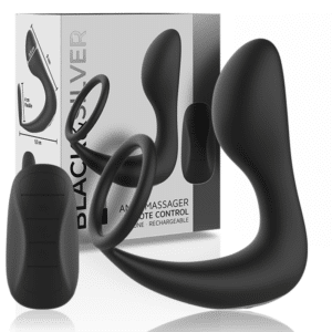 BLACK&SILVER - MASSAGER ANAL EN SILICONE RECHARGEABLE AVEC TÉLÉCOMMANDE NOIR – Image 6