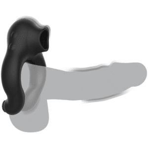 BLACK&SILVER ANNEAU DE PENIS VIBRANT EN SILICONE 3 MOTEURS RECHARGEABLE NOIR – Image 5