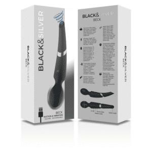 BLACK&SILVER - BECK MASSEUR EN SILICONE AVEC ASPIRATION RECHARGEABLE  NOIR – Image 8