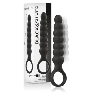 BLACK&SILVER™ BOB PUISSANT DILATATEUR ANAL VIBRANT  RECHARGEABLE EN SILICONE NOIR – Image 5