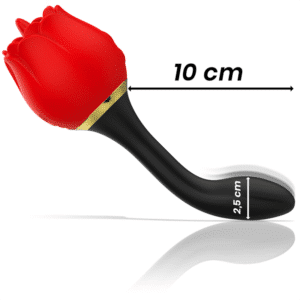 MIA™ - R0SE 2 EN 1 STIMULATEUR AVEC TIGE VIBRANTE VAGINAL & ANAL RECHARGEABLE EN SILICONE ROUGE ET NOIR – Image 3