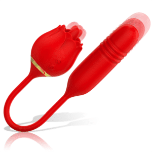MIA™ -ROSE 2 EN 1 RECHARGEABLE POUR UN DOUBLE PLAISIRS  EN SILICONE  ROUGE – Image 3