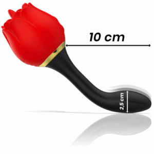 MIA - R0SE 2 EN 1 STIMULATEUR AVEC TIGE VIBRANTE VAGINAL & ANAL RECHARGEABLE EN SILICONE ROUGE ET NOIR – Image 3