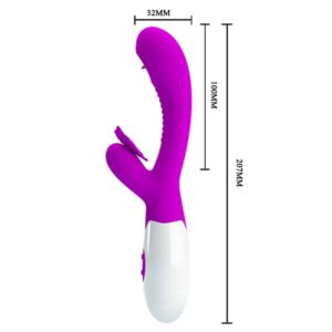 PRETTY LOVE VIBROMASSEUR & STIMULATEUR CLITORIDIEN EN PAPILLON LÉCHANT ET VIBRANT EN SILICONE LILAS – Image 3