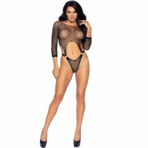 LEG AVENUE - TOP BODY AVEC THONG DOS TAILLE UNIQUE - BLANC – Image 3