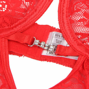 SUBBLIME - BABYDOLL EN DENTELLE À BRETELLES RÉGLABLES ROUGE S/M – Image 6